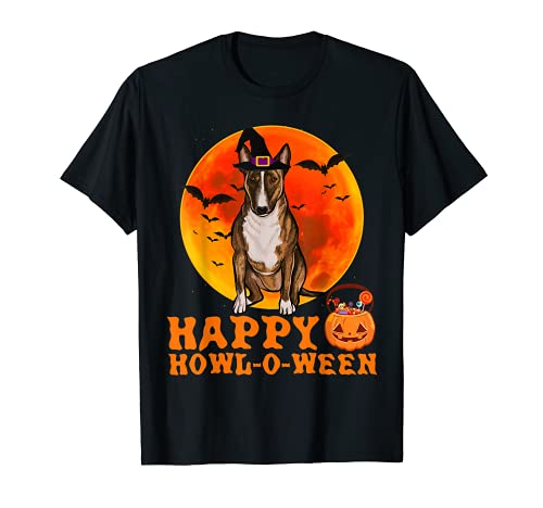Divertido Perro Miniature Bull Terrier Halloween Camiseta