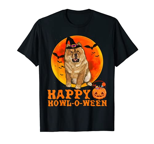 Divertido Perro Perro Chow Chow Halloween Camiseta