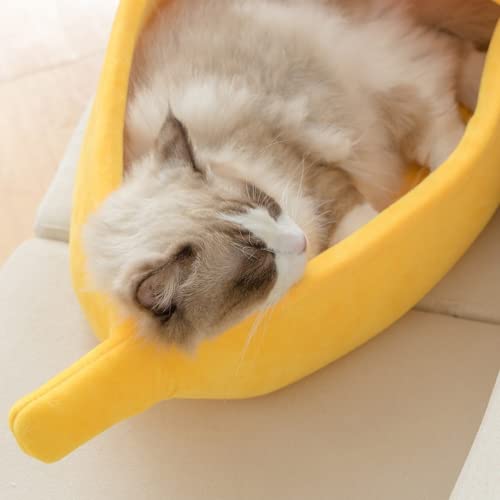 Divertido plátano gato cama casa lindo acogedor gato Mat camas caliente durable portátil mascota cesta perrera perro cojín gato suministros multicolor