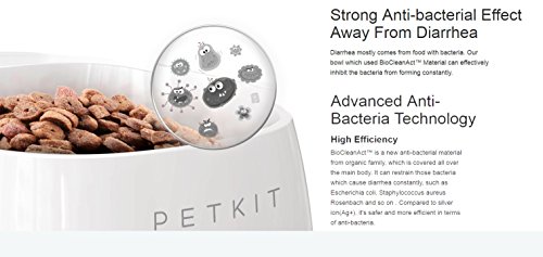 dobar Petkit Anti-Bacterial Integrated Weighing Scales with App Comedero Fresh con báscula integrada, con aplicación, calcula la cantidad de Comida óptima, plástico ABS, Blanco