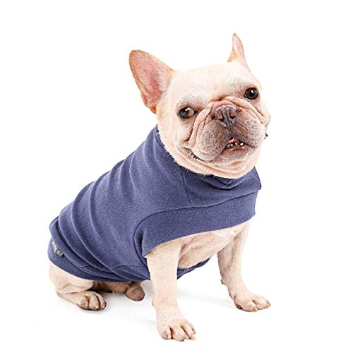 Dociote Jersey para Perro Pequeño- Ropa para Perros y Gato Chaleco Suéter para Invierno para Perro Mascotas pequeño y medianos L Azul grisáceo