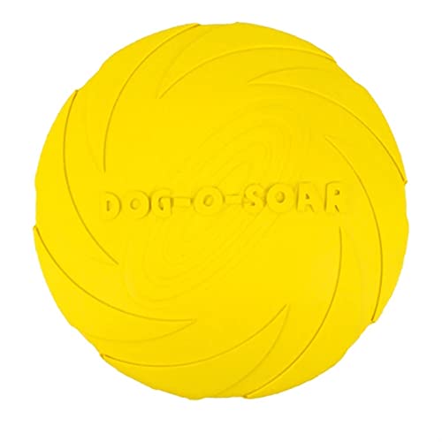 Dog Frisbee Discos blandos indestructibles - para perros grandes - Frisbees de goma para la formación - Servicio pesado para la recuperación, Tug de guerra, Captura ( Color : YELLOW , Size : XL 22CM )