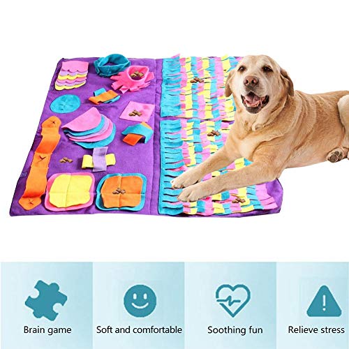 Dog Puzzle Mat, Dog Snuffle Mat Interactive Food Puzzle Juguetes para Gatos Perros Uso de Viaje portátil, Dispensador de Tratamiento para Perros Al Aire Libre Alivio del estrés
