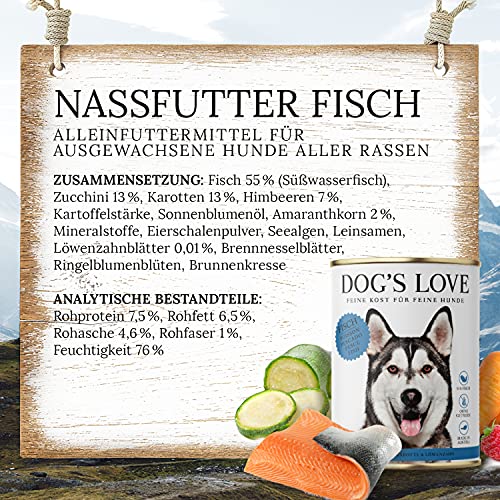 DOG'S LOVE Clásico Pescado, 6 Unidades (6 x 200 g).