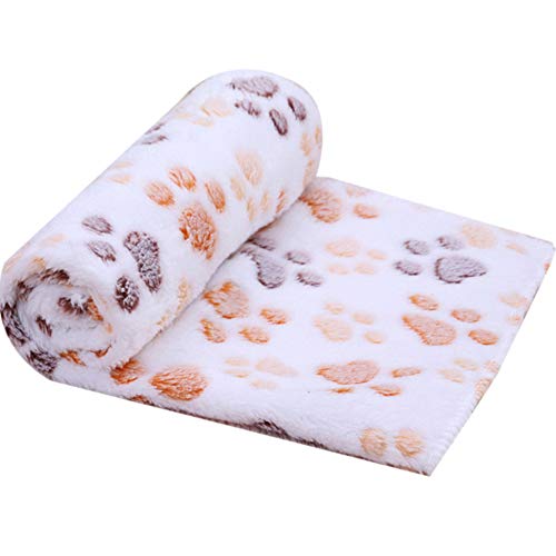 Dontdo manta cálida gruesa toalla suave manta colchón lindo cachorro gatito perro gatos manta manta polar manta alfombra alfombra arroz blanco M