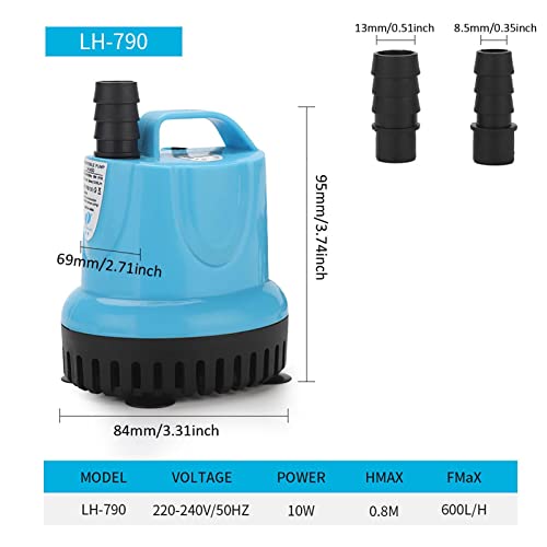DRXX Bomba de Agua Sumergible - Bomba portátil para Agua Limpia y Sucia - Bomba de Agua eléctrica para peceras Acuarios Fuentes Estanque, Control de Temperatura, 10W/18W/25W Opcional
