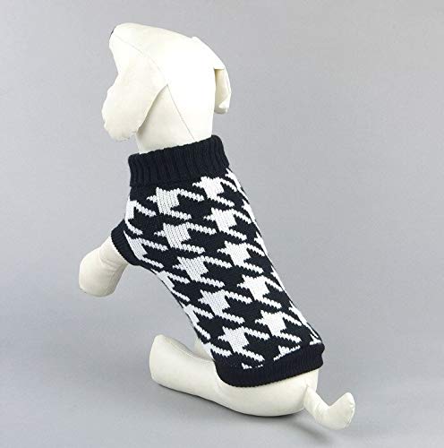 Ducomi Hearts - Jersey para perros y cachorros de algodón suave y cálido para Navidad y corazones, para perros y gatos, ideal como regalo (XS, blanco y negro)