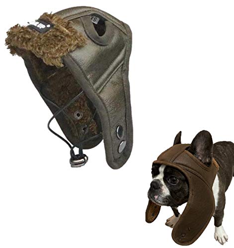 Ducomi - Sombrero piloto para perro – Gorro aviador de piel – Accesorio disfraz para carnaval, Halloween y fiestas – Revestimiento de suave y cálido pelo