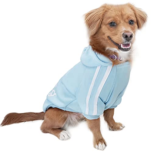 Eastlion Ropa Perro,Cálido Sudadera con Capucha para Perros Algodón Suéter Chaqueta Abrigo Costume Pullover para Mascota Pequeño Perro Gato (Azul Claro,S)