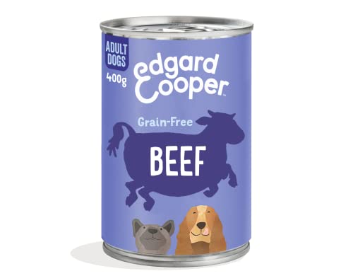 Edgard & Cooper Pienso para Perros Adultos Comida Humeda Natural 6x400g Carne de Ternera Fresco, Alimento Sano, Sabroso y Equilibrado, Proteínas