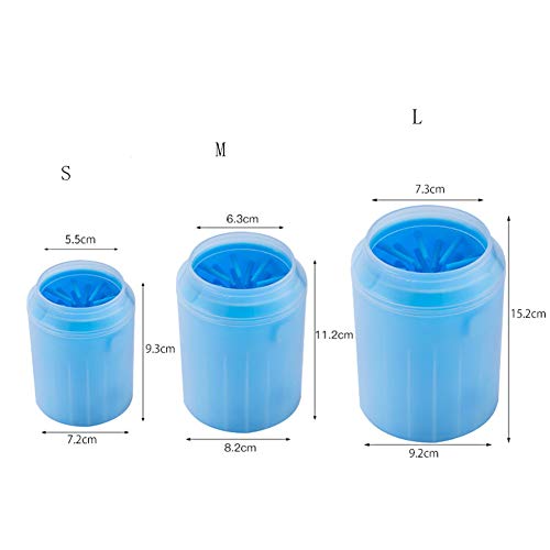 Egurs Limpiador de huellas de perro portátil Limpiador de Pata de Perro lavador de pies Azul tamaño grande 15.2 * 9.2 * 7.3cm
