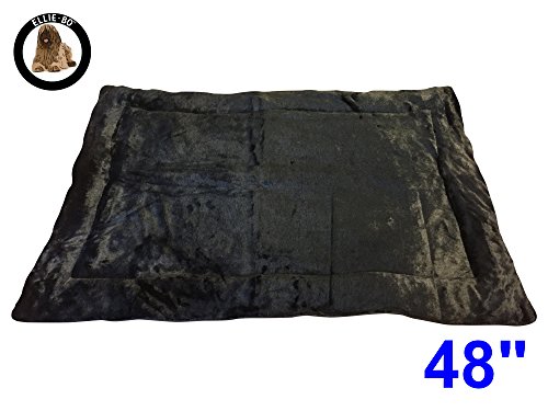 Ellie-Bo - Colchón Reversible de Tweed y Pelo sintético para Jaula o transportín para Perros, tamaño XXL (122 cm), Color Negro