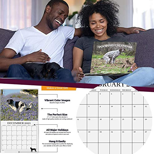 Emeinkei Calendario 2021 para Perros Caca, Calendario de Pared para Perros Caca 2021 para Elefante Blanco,Multicolor-132