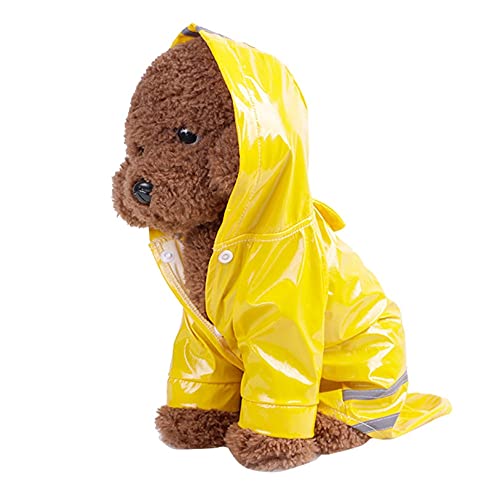 Eogrokerr Chubasquero para perros de mascotas, chaqueta ligera para lluvia, chaqueta impermeable a la moda con tiras reflectantes seguras para mascotas pequeñas y medianas (XL, rosa)