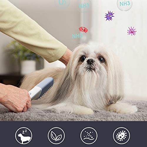 Esenlong Cepillo eliminador de olores de ozono para mascotas desodorización para el pelo de mascotas peine para perros y gatos Eliminar olores desagradables