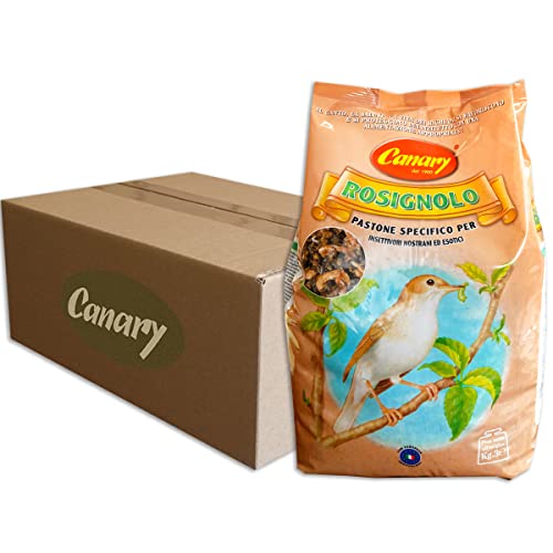 EVOM Canary Rosignolo 1 Paquete de 3kg, alimento para Aves insectívoras Locales y exóticas, para Cantos y Aves como: ruiseñor, banderín, mirlo, Cesena, Redwing, 1 Bolsa