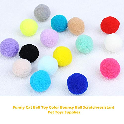 Exuberanter Bolas de gato suaves - Coloridas de felpa para arañar bolas de Mascotas Masticar Juguetes de la Bola Resistente a la Mordedura Juguetes de Entrenamiento de Color Bouncy Bolas 30