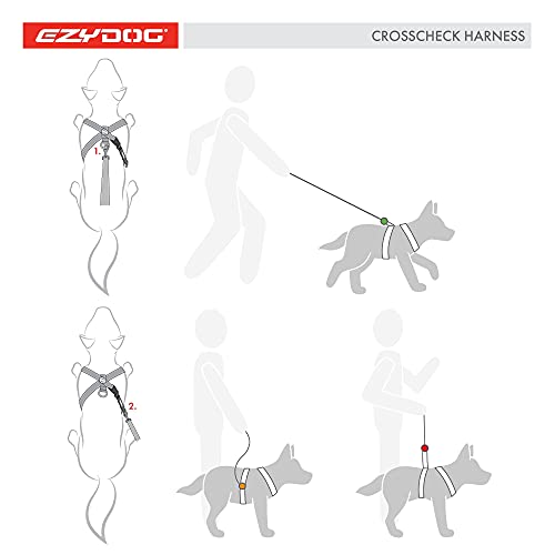 EzyDog Arnés antitirones para perros – Arnés para perros pequeños, medianos y grandes, accesorio para entrenamiento de perros, reflectante, tamaño ajustable (L, marrón)