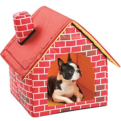 FAMKIT Caja de cartón para gatos y gatos, para gatos de interior, una casa segura para mascotas y un refugio de gatitos para tu gato o perro pequeño, fácil de montar