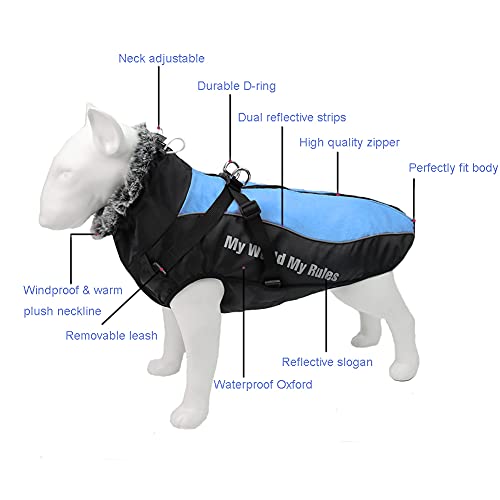 FEimaX Abrigo para Perro de Invierno Impermeable Chaqueta de Felpa Cálido Reflectante Chaleco de Algodón Suave para Cachorro Ropa para Mascotas Perros Pequeños, Medianos y Grandes