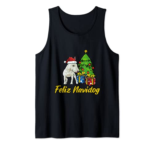 Feliz Navidog Bull Terrier Regalo Perros Navidad Camiseta sin Mangas