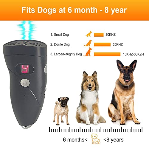 F&FSH Dispositivo Anti-ladridos, 9 Modos De Trabajo Diferentes Frecuencias Detector De Ladridos Ultrasónico Sala De Ladridos De Perro De Mano Impermeable Adecuada para Perros Grandes Y Pequeños
