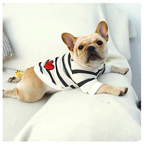 fikujap Ropa de Perro para Mascotas Bulldog Black Stripes Sweatshirt Chaqueta de Traje de Cachorros para Pequeño Pijamas XL