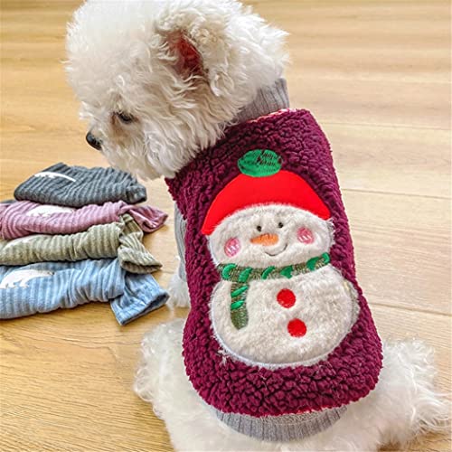 Flashing Cálido Fleece Ropa for perros Alek Muñeco de nieve Disfraces Pet Puppy Coats Chaqueta for perros pequeños Chihuahua Yorkshire Ropa (Color : A, Size : M code)