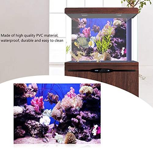 Fondo de acuario HD Ocean fondo marino coral Wallpaper 3D Effect Adhesivo Mundo subacuático fondo decoración para acuario (61 x 30 cm)