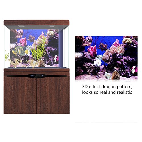 Fondo de acuario HD Ocean fondo marino coral Wallpaper 3D Effect Adhesivo Mundo subacuático fondo decoración para acuario (61 x 30 cm)