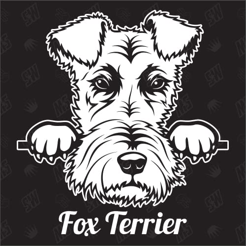 Fox Terrier versión 1 - pegatina, pegatina para perro, coche, razas de perros, pegatina, mestizo, mezcla, animales, mascota (TAMBIÉN POSIBLE CON DESEADO)