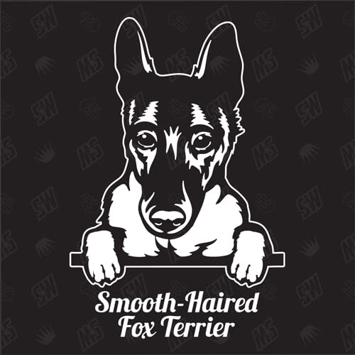 Fox Terrier versión 2 - pegatina, pegatina para perro, coche, razas de perros, pegatina, mestizo, mezcla, animales, mascota (también es posible con desear)