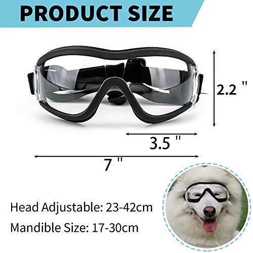 Gafas para perros Gafas de sol ajustables para perros Protección anti-UV Gafas impermeables y contra el viento para perros medianos y grandes