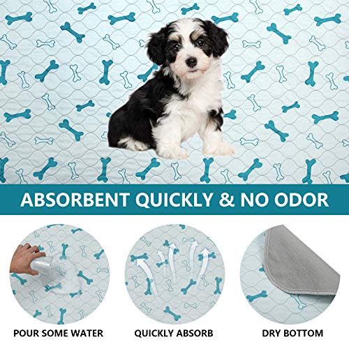 Geyecete Alfombras de adiestramiento Ultraabsorbente para Perros,Reutilizables Lavables de Almohadillas para caninas Cachorros,Empapadores Entrenamiento Impermeable para Mascotas-Azul-S-4 Piezas