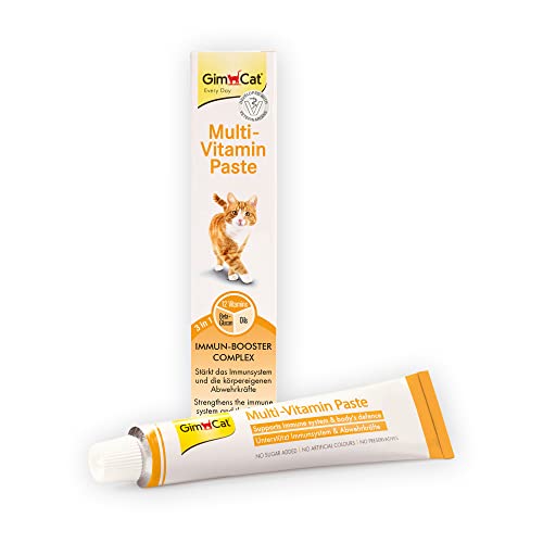 GimCat Multi-Vitamin, pasta multivitaminas - Saludable snack para gatos que activa las defensas y fortalece el sistema inmunológico - 1 tubo (1 x 100 g)