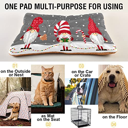 Gnomos de Navidad para mascotas, alfombrilla de caña de caramelo, para perros, gatos, cajas, cama para perro, 18 x 24 cm, cojín para mascotas para dormir de cachorros pequeños y medianos