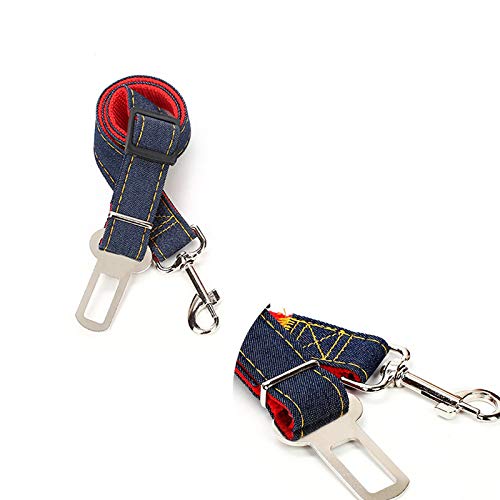 GOURIXIN Cinturón de Seguridad de Coche para Perros,Ajustable Cinturones de Seguridad Perros y Fuerte mosquetón, para Todas Las Razas Perros y Gatos,Rojo