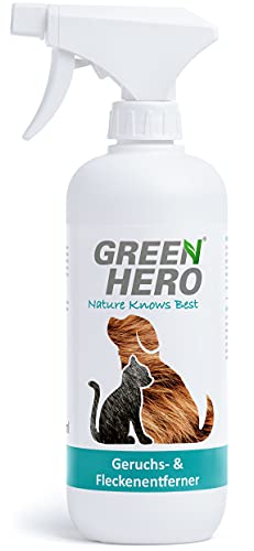 Green Hero Neutralizador de Olores y Quitamanchas Mascotas 500ml – Eliminador de Olores Mascotas – Solución de Enzimas Biológicas contra el Olor de Orina de las Mascotas