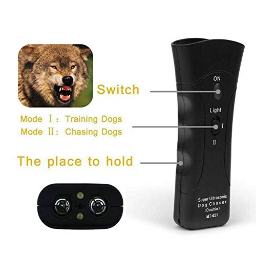 Greyghost Dog Repellent Trainer,LED Light Ultrasonic Gentle Chase Pet Repeller Stop Barking Dog Trainer