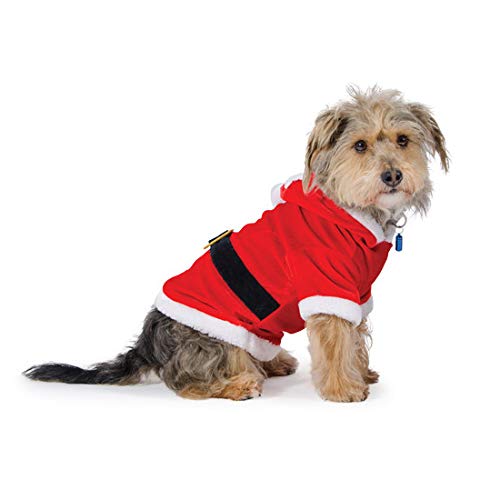 Grivey Abrigo de Navidad para perros, ropa para perros supersuave, disfraz de cachorro y gato con capucha, disfraz de Papá Noel, Papá Noel, Papá Noel, para mascotas