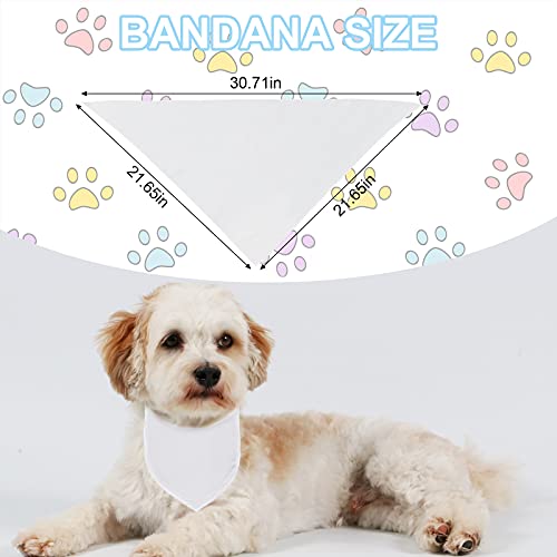 HACRAHO Pañuelos de perro en blanco, 12 bandanas blancas para mascotas, poliéster, triángulo, para perros pequeños y medianos