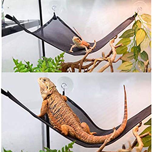 Hamaca de Reptil Soft Nylon Paño Reptil Stimbating Alfombra con Ventosa, Juguete de Swing de Pet del triángulo para Tortuga/Frog/Iguana/Dragón Barbudo, fácil de Desmontar (Size : 15x20cm)