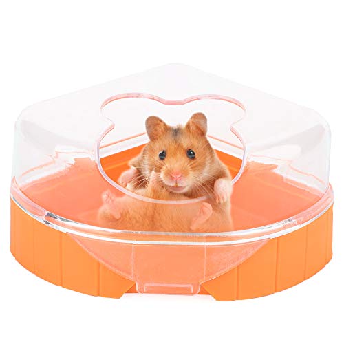 Hamster Sand Baño Plástico Pequeño Contenedor de baño de Arena para Mascotas Hamster Sandbox Sauna Habitación WC Bañera con Cuchara para Chinchilla Golden Bears