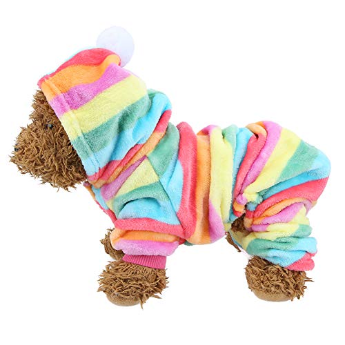Haokaini Pijamas de Perro Otoño Invierno Cálido Sudaderas con Capucha para Mascotas Ropa Franela Traje de Salto Pijamas Calientes Ropa de Dormir Traje de Nieve para Chihuahua Yorkshire