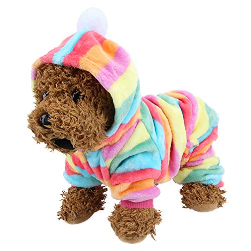Haokaini Pijamas de Perro Otoño Invierno Cálido Sudaderas con Capucha para Mascotas Ropa Franela Traje de Salto Pijamas Calientes Ropa de Dormir Traje de Nieve para Chihuahua Yorkshire