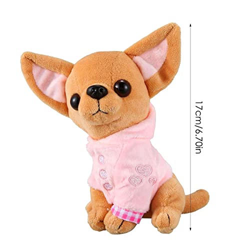 Hearthxy Juguete de peluche para perro, 17 cm, diseño de chihuahua, color rosa