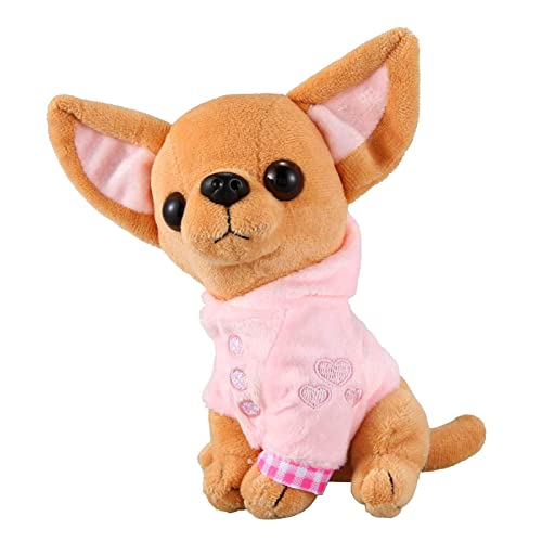 Hearthxy Juguete de peluche para perro, 17 cm, diseño de chihuahua, color rosa