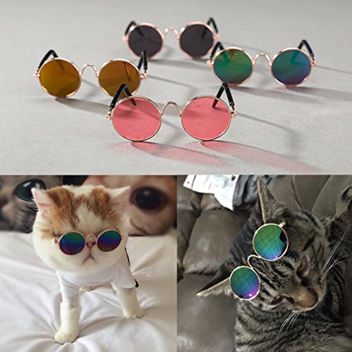 Hemore Gafas de sol para perros pequeños y gatos, gafas de sol universales para protección de ojos