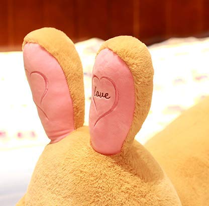 HLJZK Light Brown Rabbit Plush Toy Doll Doll Doll Bed Pillow Cute Birthday Gift Girl 50Cm