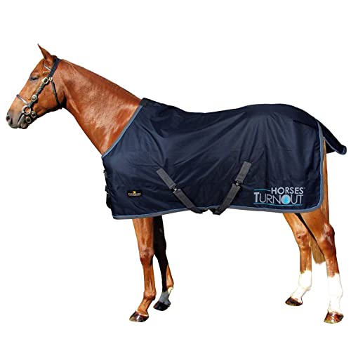 Horses, Manta de Paddock Turnout para Caballo, Impermeable, Resistente, con Correas Cruzadas, 128 cm
